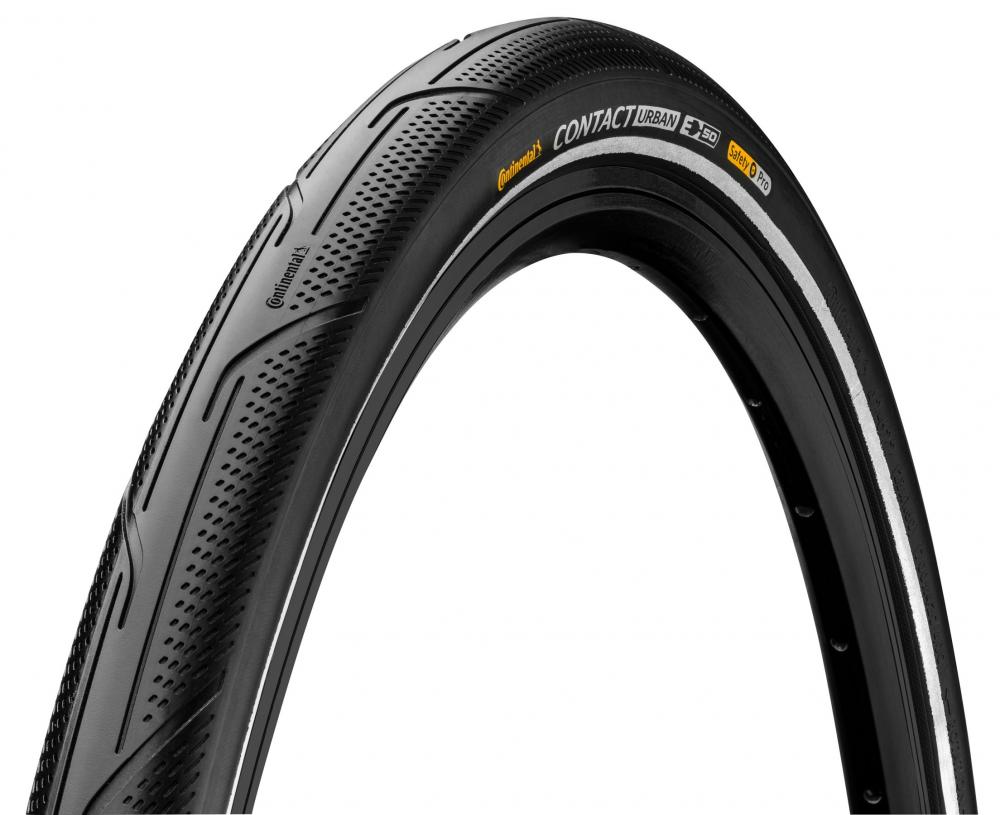 Continental Contact Urban E-50 Drahtreifen schwarz mit Reflexstreifen.