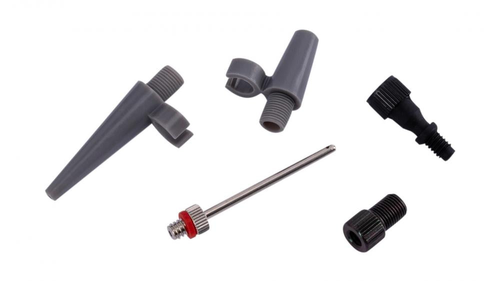 Zefal Ventiladapter-Set 5-teilig mit Ballnadel und Adaptern für AV, DV, SV und Luftmatratzen.