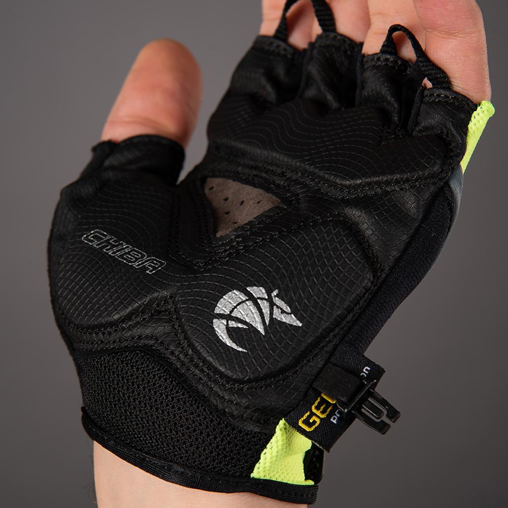 CHIBA Gel Premium - Radhandschuhe neongelb XL mit Poron-Gelpolsterung