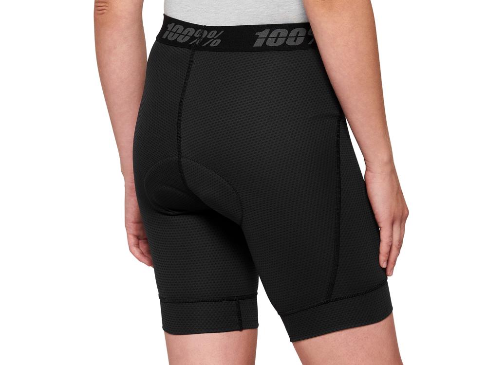 100% Ridecamp Women Short w/ Liner L black - komfortable MTB-Damenshort mit Innenhose