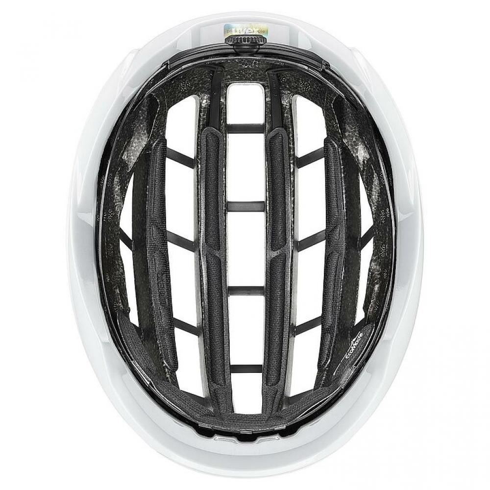 uvex surge Rennradhelm white matt, Größe 56-59cm, mit Multi-Inmould-Technologie, 3D IAS Größenanpassung, Brillengarage, ohne Aero-Cover, top Belüftung