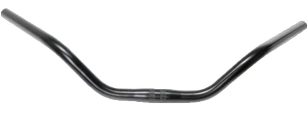 Schwarzer Ergotec Cruiser-Lenker mit 25,4 mm Klemmung, 590 mm Breite und 76 mm Höhe.