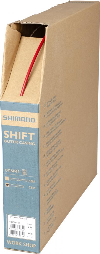 SHIMANO Schaltzugaußenhülle OT-SP41 25 m ? vorgelubt, Rot