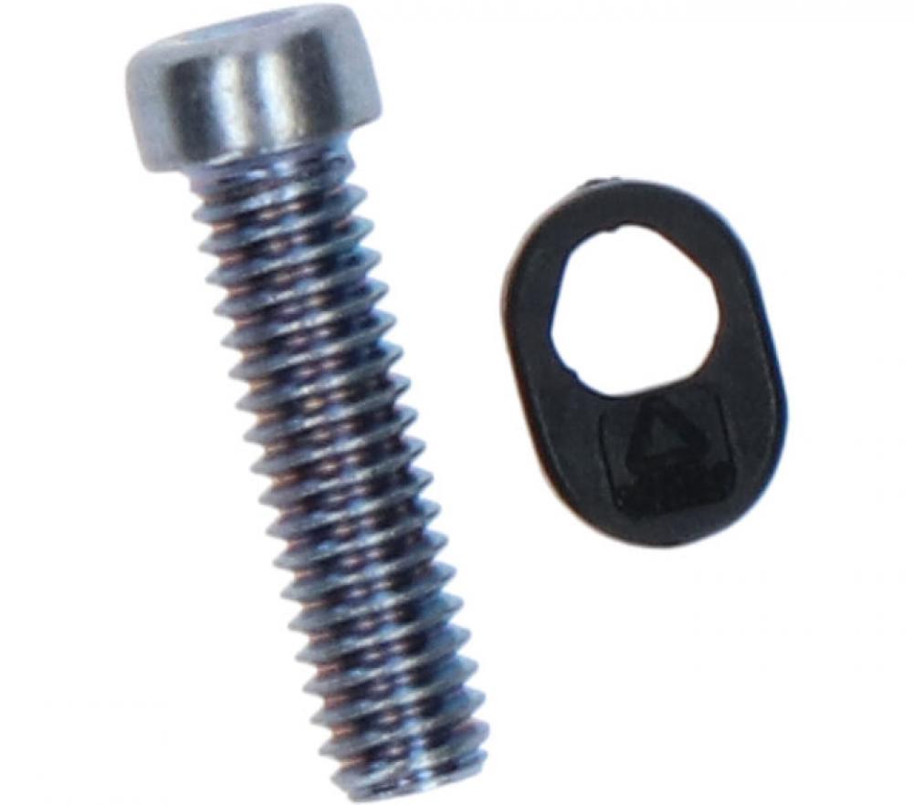 Shimano RD-M9000 Einstellschraube für Spannfeder und schwarze Unterlegscheibe als Schaltwerk-Ersatzteil.