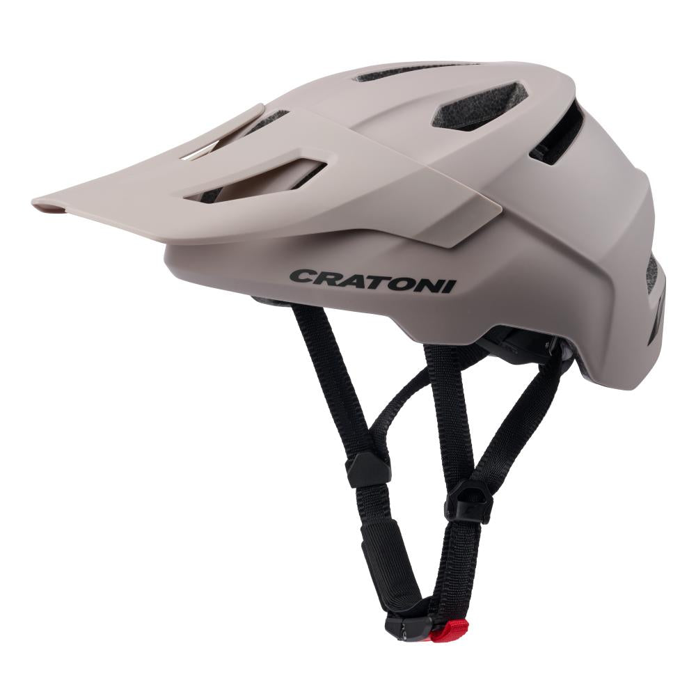 Cratoni WildCat Kinder MTB-Helm darksand matt S-M, 12 Belüftungen, CleanTex Polster, Reflektoren, verstellbares Visier