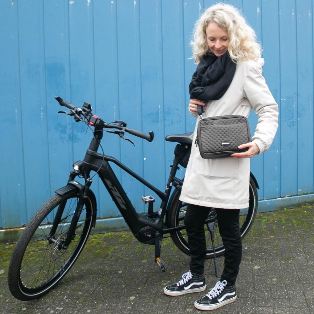 Haberland Lenkertasche Lifestyle schwarz - stilvolle Lenkertasche für Alltag und Tour