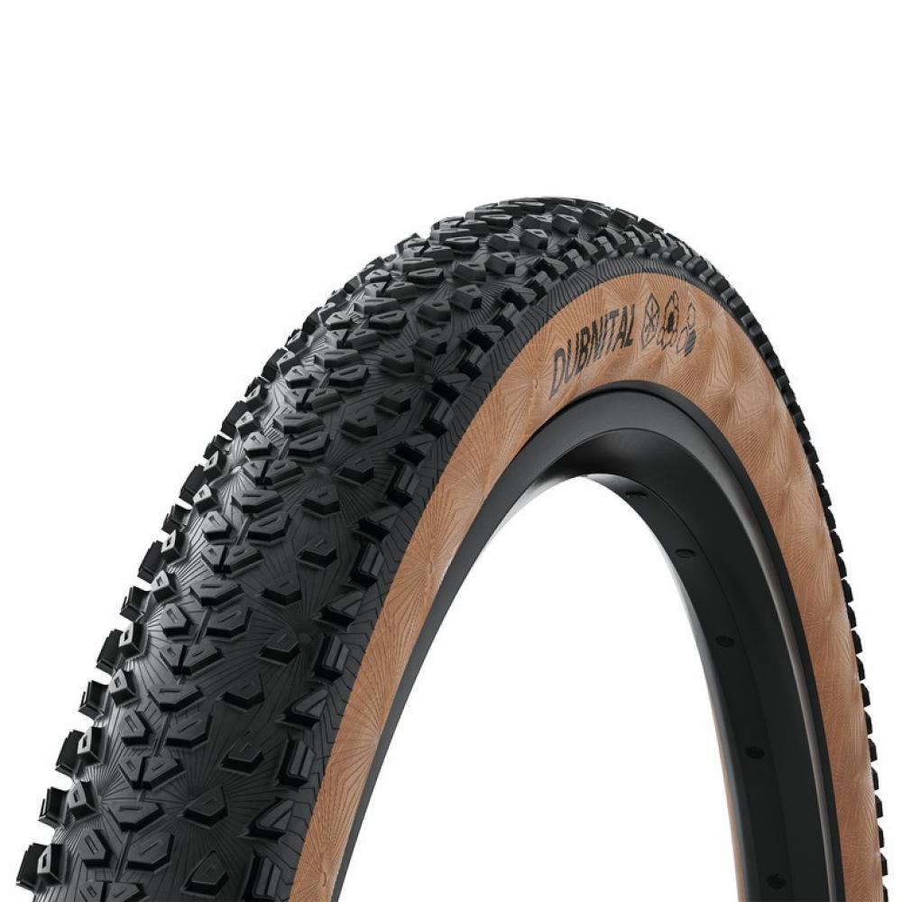 Continental Dubnital Trail Rapid MTB-Reifen 29x2,40 Tubeless Ready für trockene Böden mit brauner Flanke.