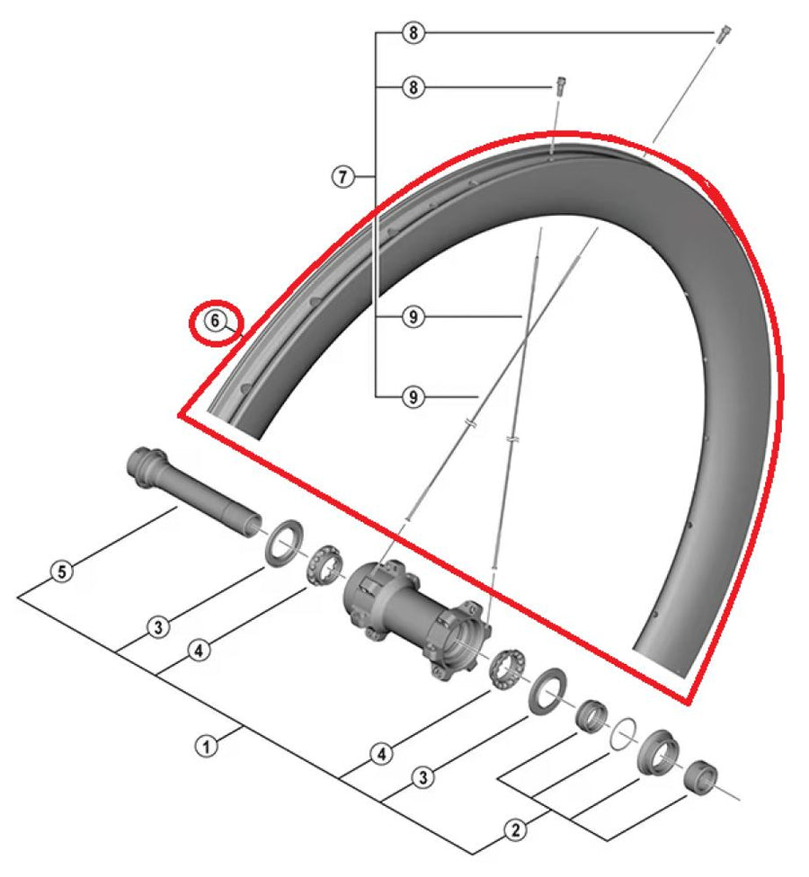 SHIMANO RIM FOR COMPLETE WHEEL WH-R8170-C36-TL Frontfelge - 12MM
