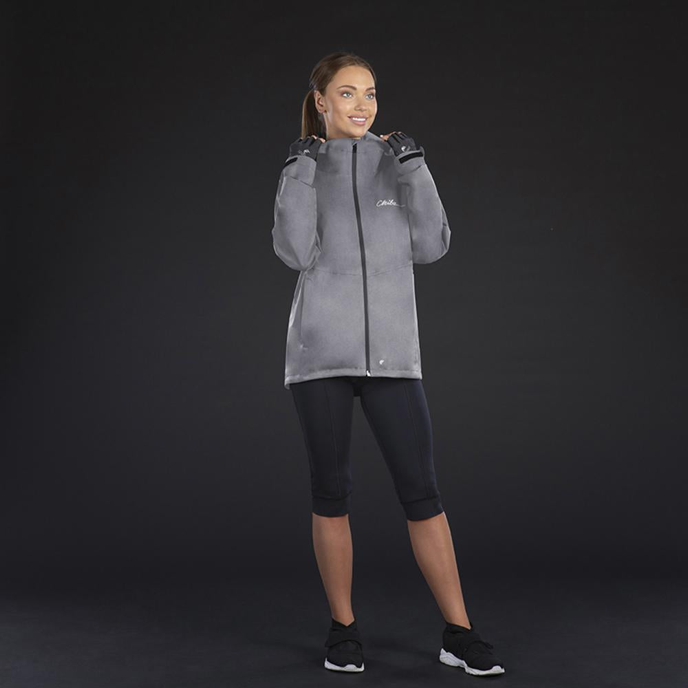 CHIBA Rainjacket Damen - wasserdicht, winddicht, atmungsaktiv, 4XL, hellgrau