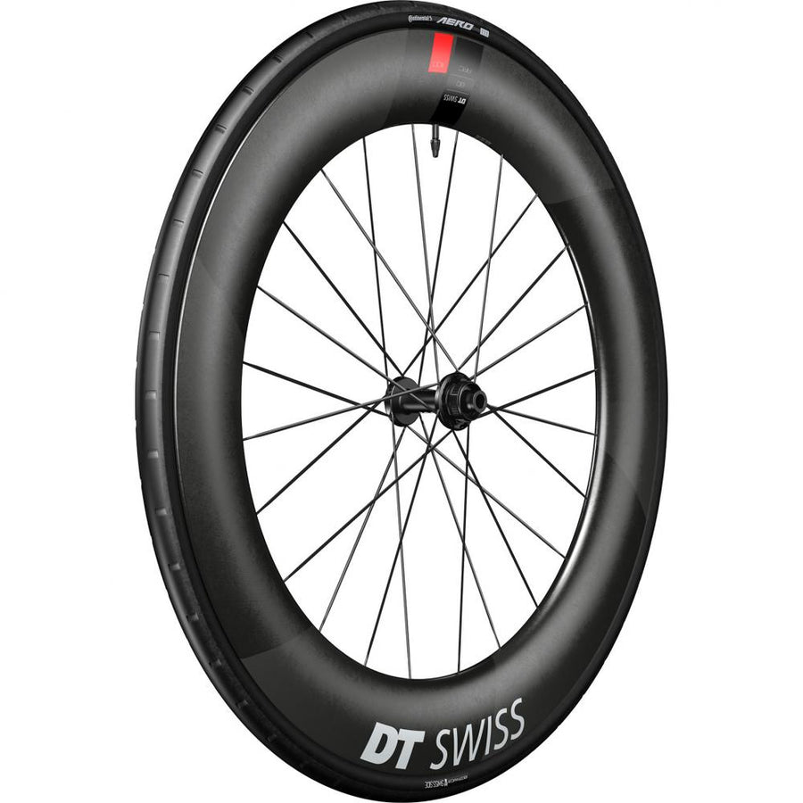 DT Swiss Laufrad ARC 1100 Dicut Disc 622 x 80 mm Schwarz - aero-optimiertes Carbon-Vorderrad