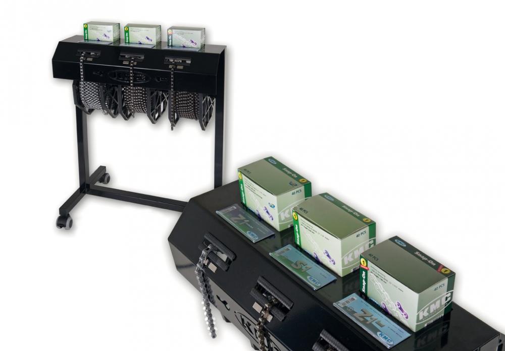 KMC Reel Center Pro Rollenhalter - für 3×50 m Kettenrollen, blau