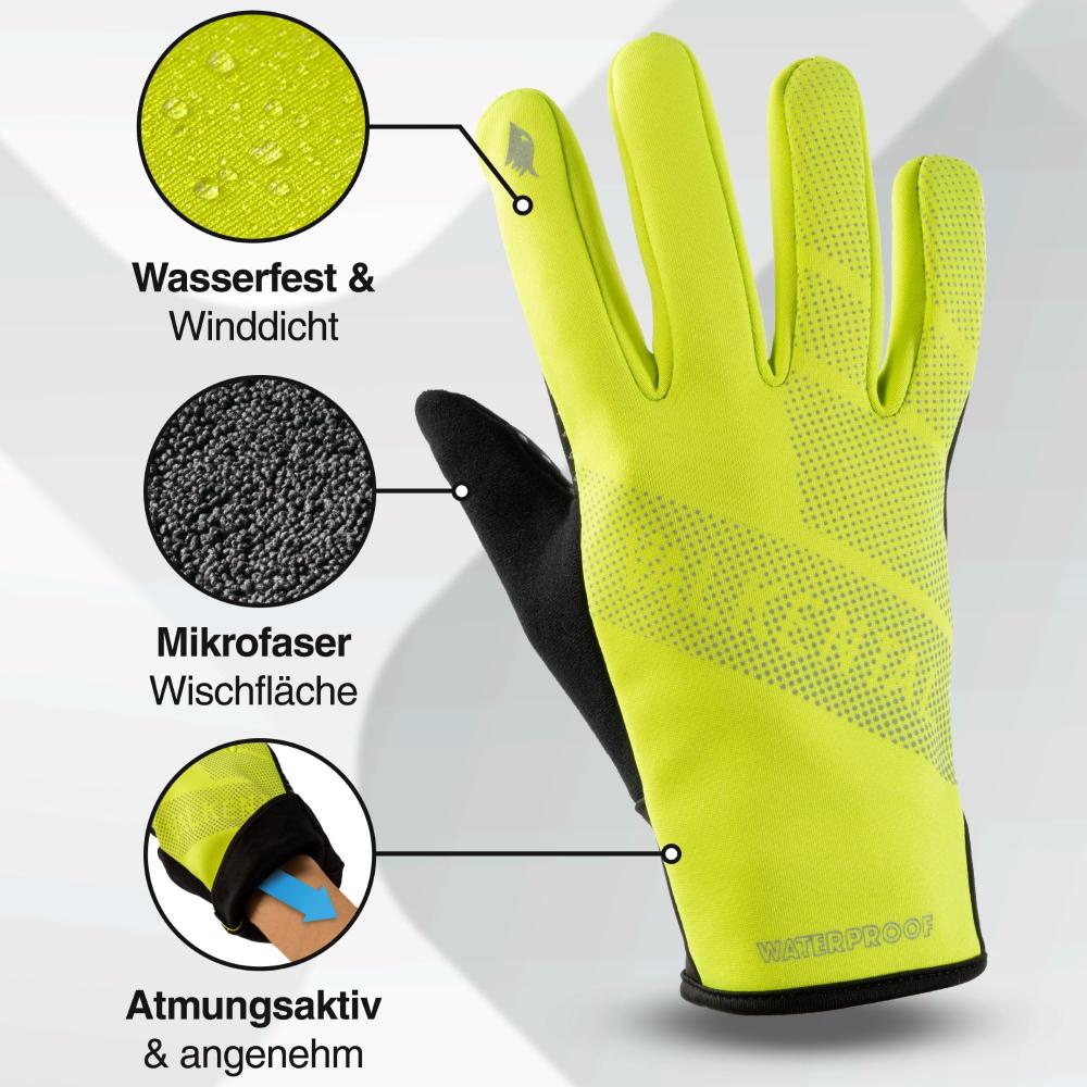 Valkental Handschuhe GloRider V2 Flex wasserfester Übergangshandschuh mit Grip XL gelb