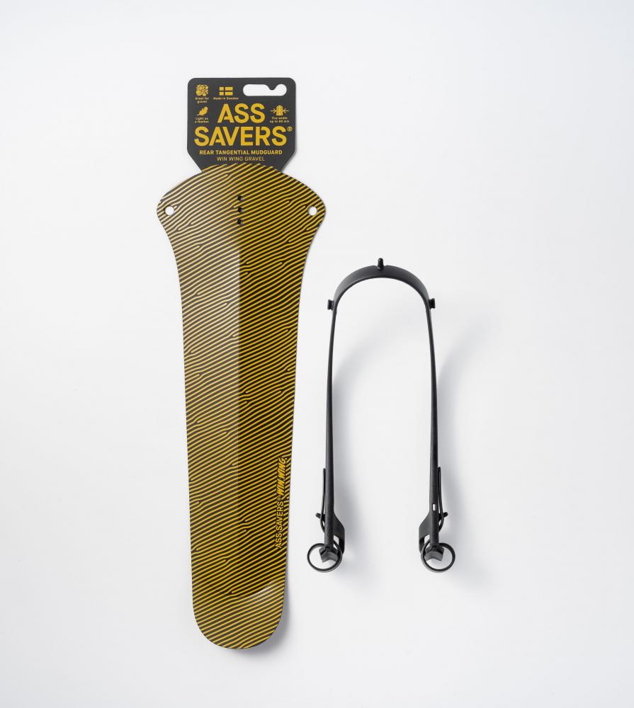 Ass Savers Win Wing 2 Gravel Spritzschutz, Hinterrad-Schutzblech, Golden Groove, ultraleicht, werkzeugfreie Montage, für Reifen bis 60 mm, 375 x 85 mm