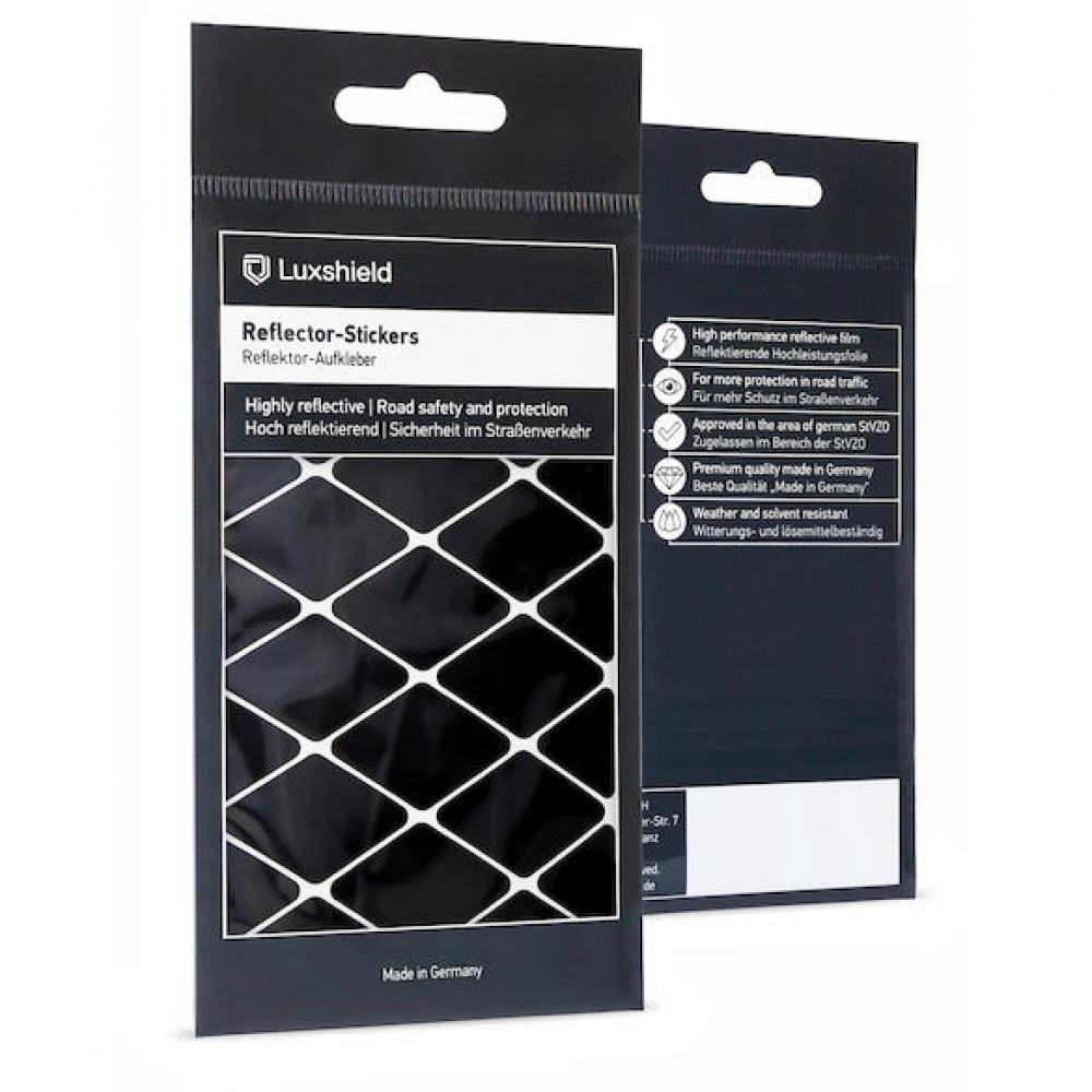 Luxshield Reflektor-Sticker Raute Klein Schwarz - mehr Sicherheit und Sichtbarkeit