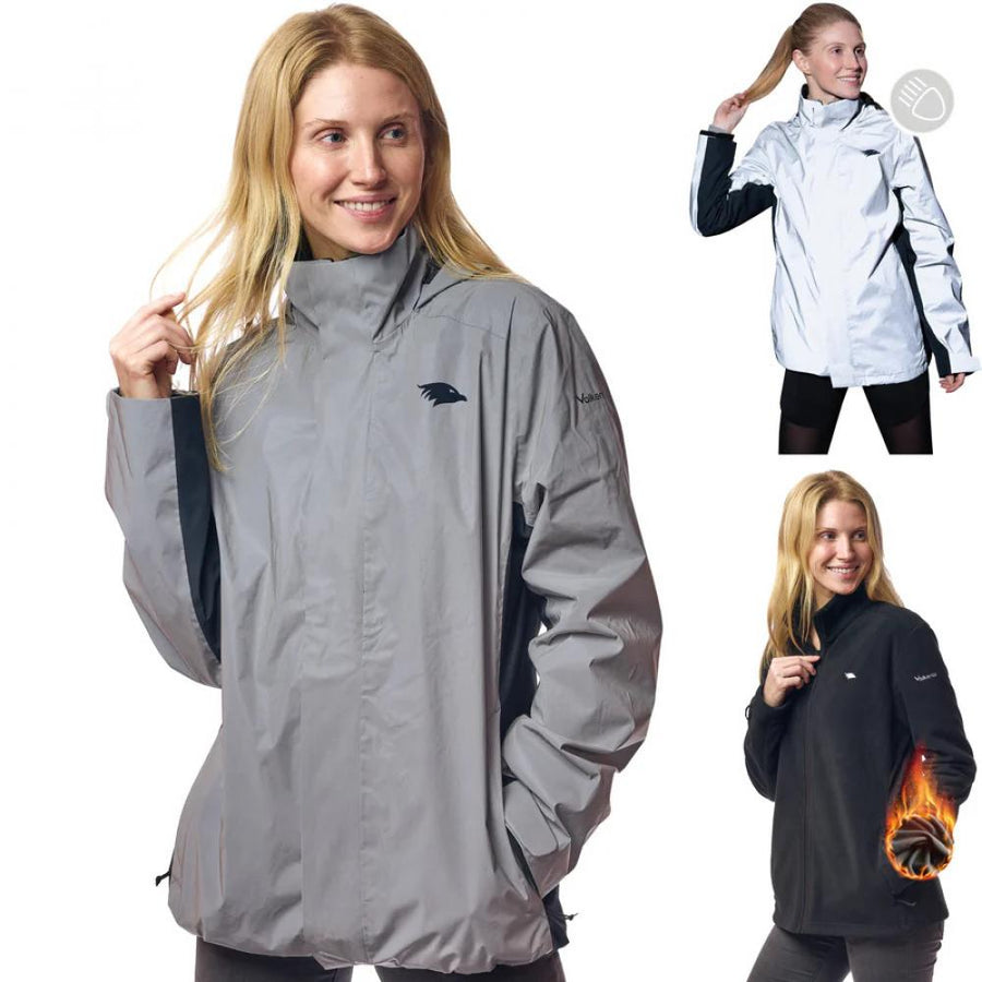 Valkental Damenjacke 3in1 Smart Jacket wasserdichte Jacke mit Fleece Zipp-In 3XL grau
