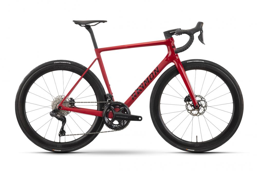 RAYMON Kirana Ultra Carbon-Rennrad Größe 58 - Shimano Ultegra Di2 2 x 12 - Newmen Advanced A.50 Carbonlaufräder - Carmine Red Stealth