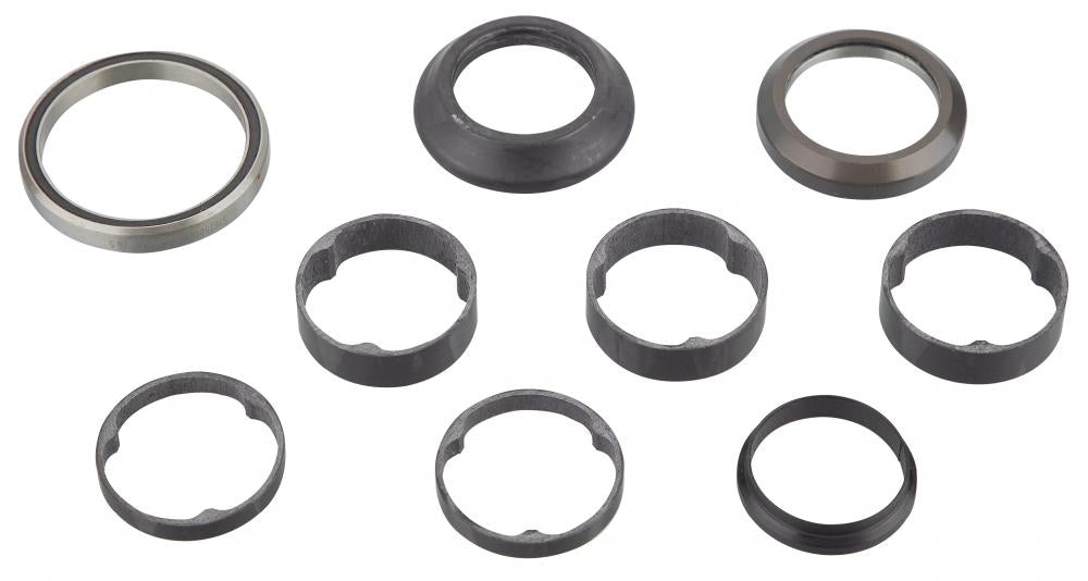 COMPLETE HDS COMPLETE - INTEGRATED 1-1/8" UPPER 49.5ODX40.5IDX6.5 LOWER 45X45 DEG 45MM CARBON CONE COVER W/ CARBON SPACERS - Steuersatz