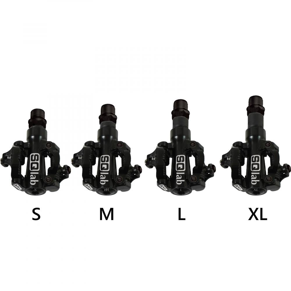 SQlab 511 MTB Klickpedale Größen S bis XL mit verlängerter Achse für ergonomische Fußstellung und Knieentlastung.
