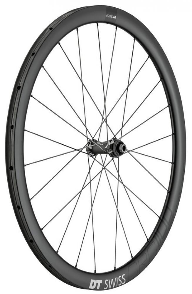 DT Swiss CRC 1100 Spline Tubular Highend-CX-Laufrad schwarz mit Scheibenbremse.