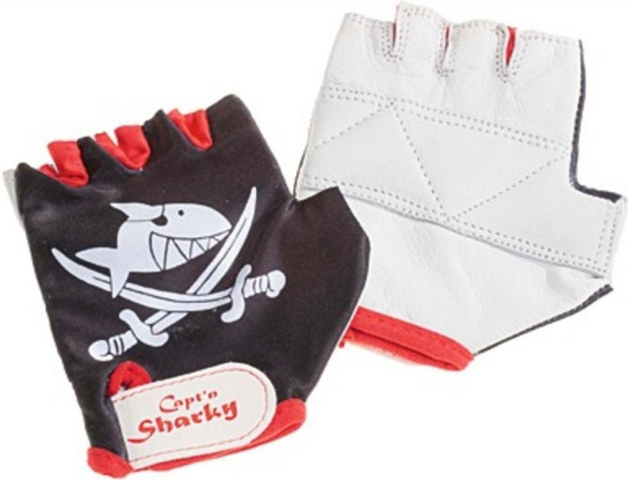 BIKE FASHION KINDERHANDSCHUHE SHARKY GR 3 SCHWARZ WEISS ROT