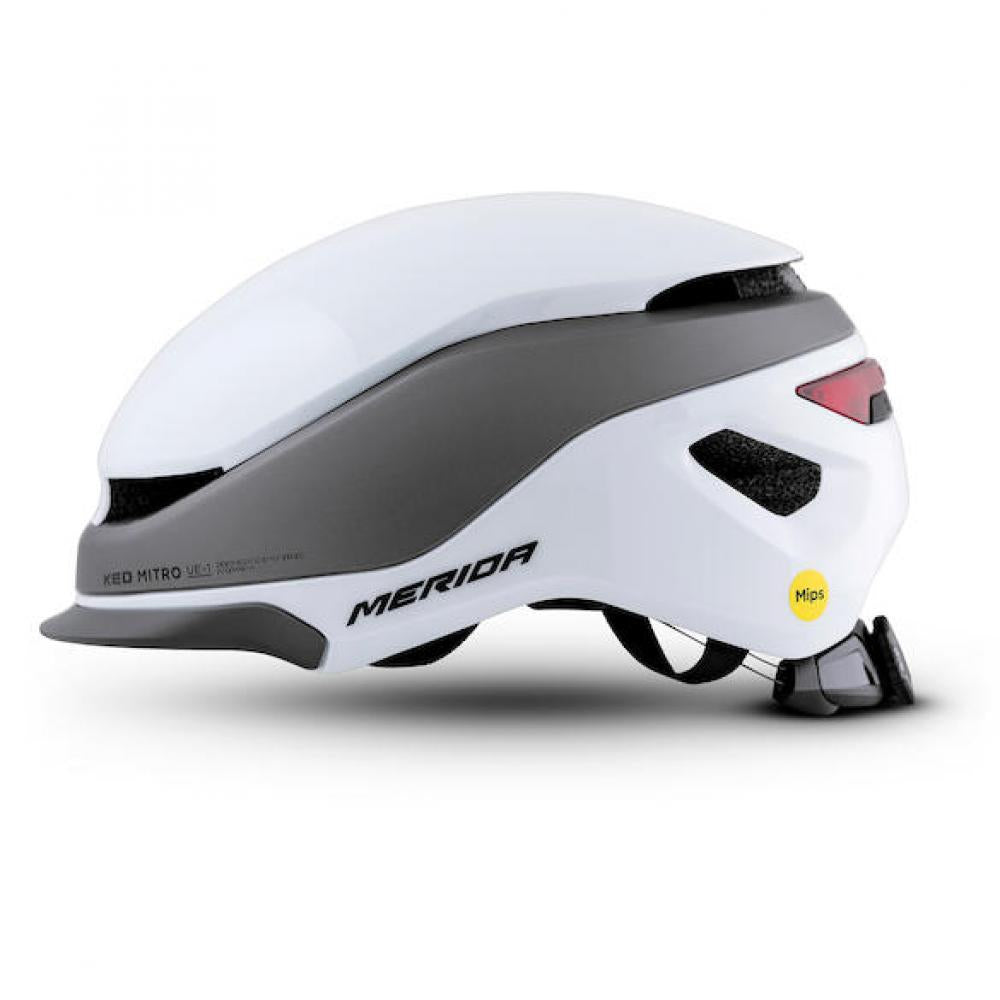 Merida Helm Mitro UE-1 weiß/grau L / 58-61 cm - urbaner City-Helm mit MIPS & BOA