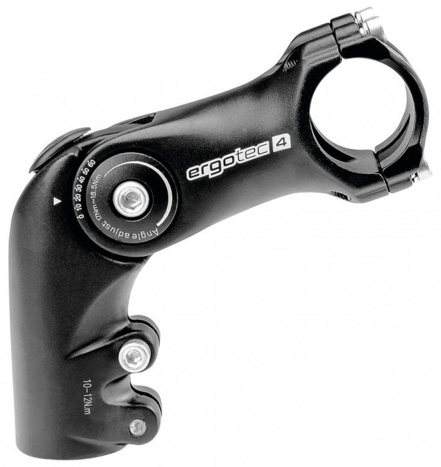 Ergotec Ahead Vorbau Octopus 50 schwarz, 31,8 mm x 90 mm, winkelverstellbarer Fahrradvorbau für Ahead-Steuersätze.