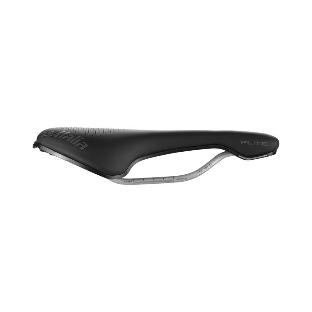 Selle Italia Flite Boost Gravel TI 316 Superflow S3 - Gravel-Sattel mit Titanstreben, Gel-Polsterung, Damm-Aussparung, schwarz