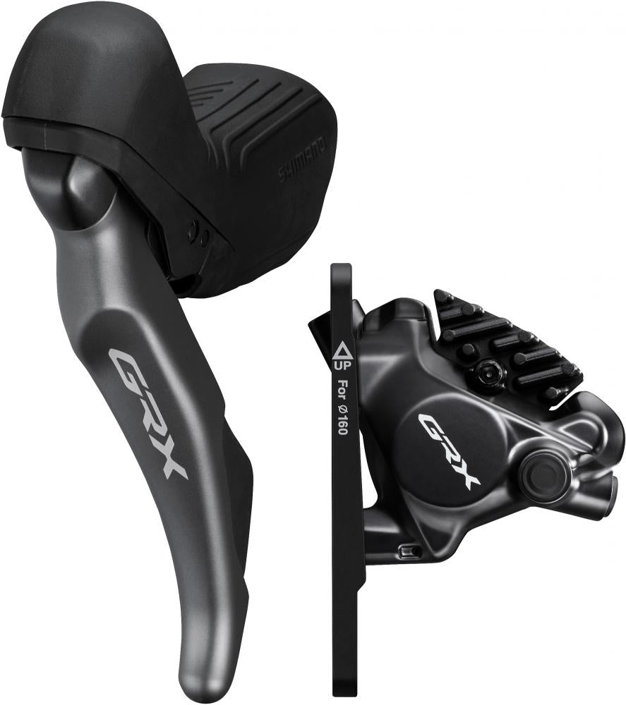 SHIMANO GRX ST-RX820/BR-RX820 Vorderrad-Scheibenbremse: Hebel und Bremssattel für Gravelbikes.