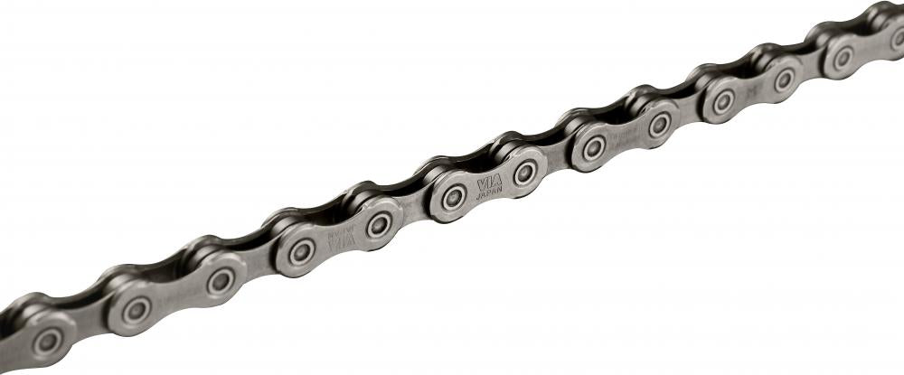 SHIMANO SLX CN-HG701 11-fach Fahrradkette, silber, mit VIA Japan Prägung, für HG/CUES Antriebe.