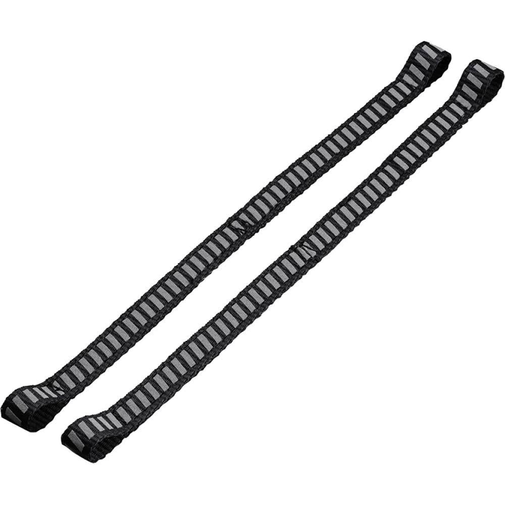 Zwei schwarze SHIMANO Mini-Power-Straps für SH-XM900 Fahrradschuhe Größe 45-46 auf weißem Hintergrund.
