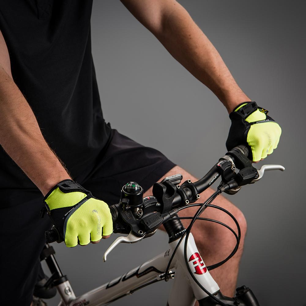 CHIBA Gel Premium - Radhandschuhe neongelb XL mit Poron-Gelpolsterung