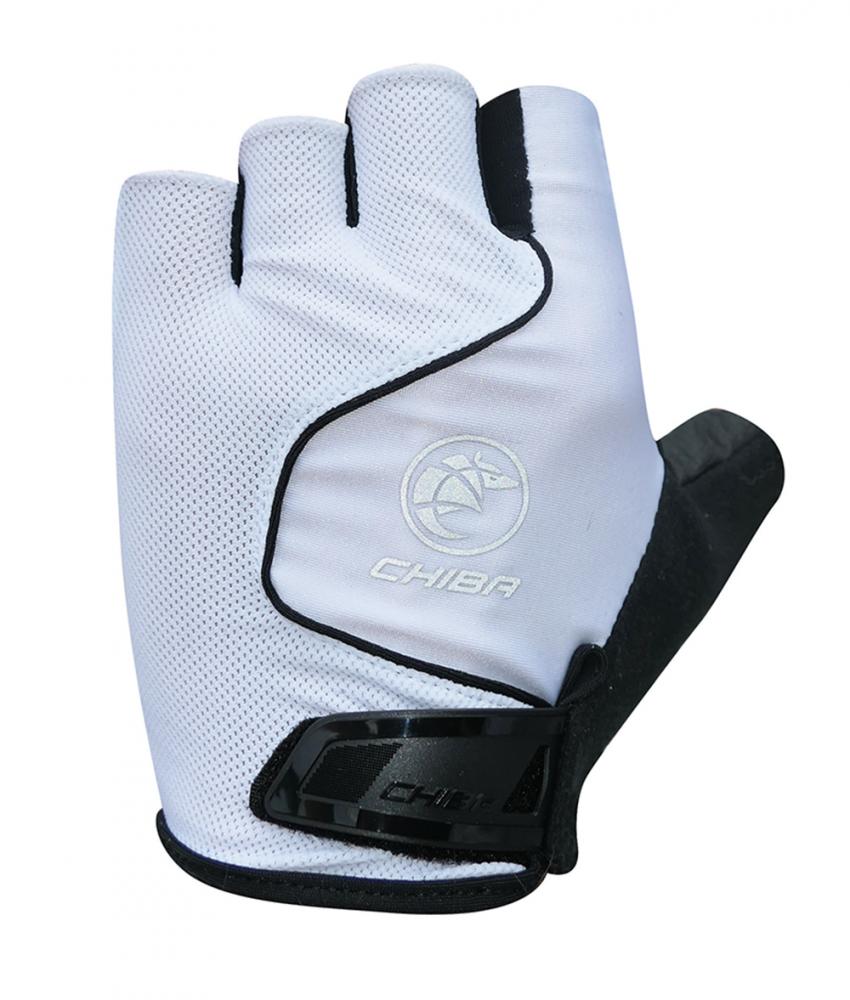 CHIBA Cool Air - Kurzfinger Radhandschuhe weiß, S, atmungsaktiv, Gelpolsterung