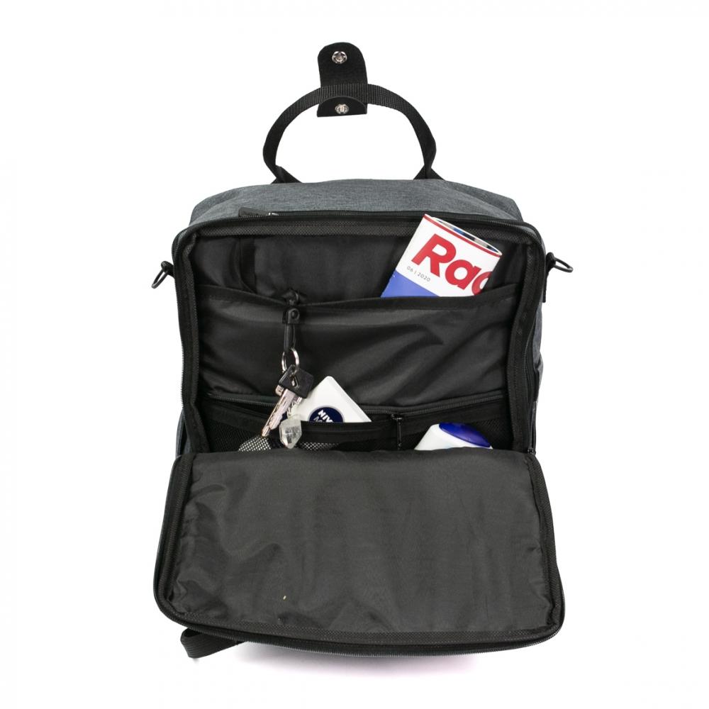 Haberland Frontträger-Rucksack More Than Work anthrazit - flexible Transportlösung für Frontgepäckträger