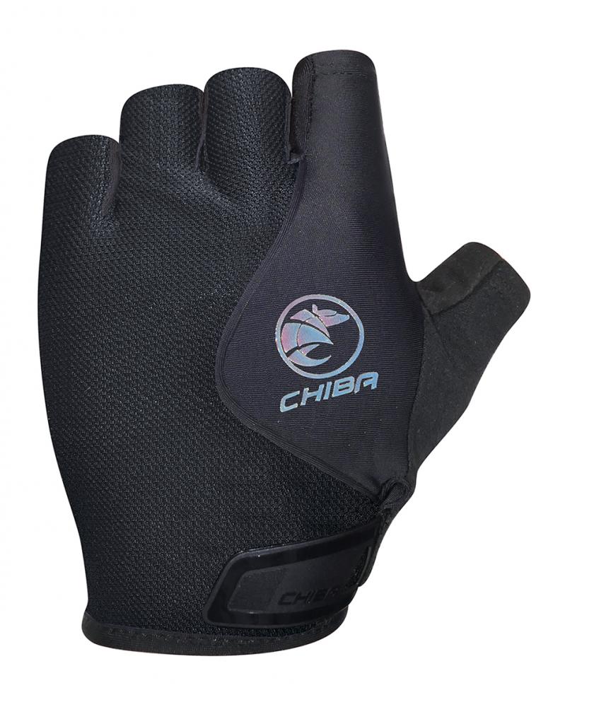 CHIBA Lady Air Plus - Damen Radhandschuhe, Kurzfinger, schwarz/schwarz, Größe L, atmungsaktiv