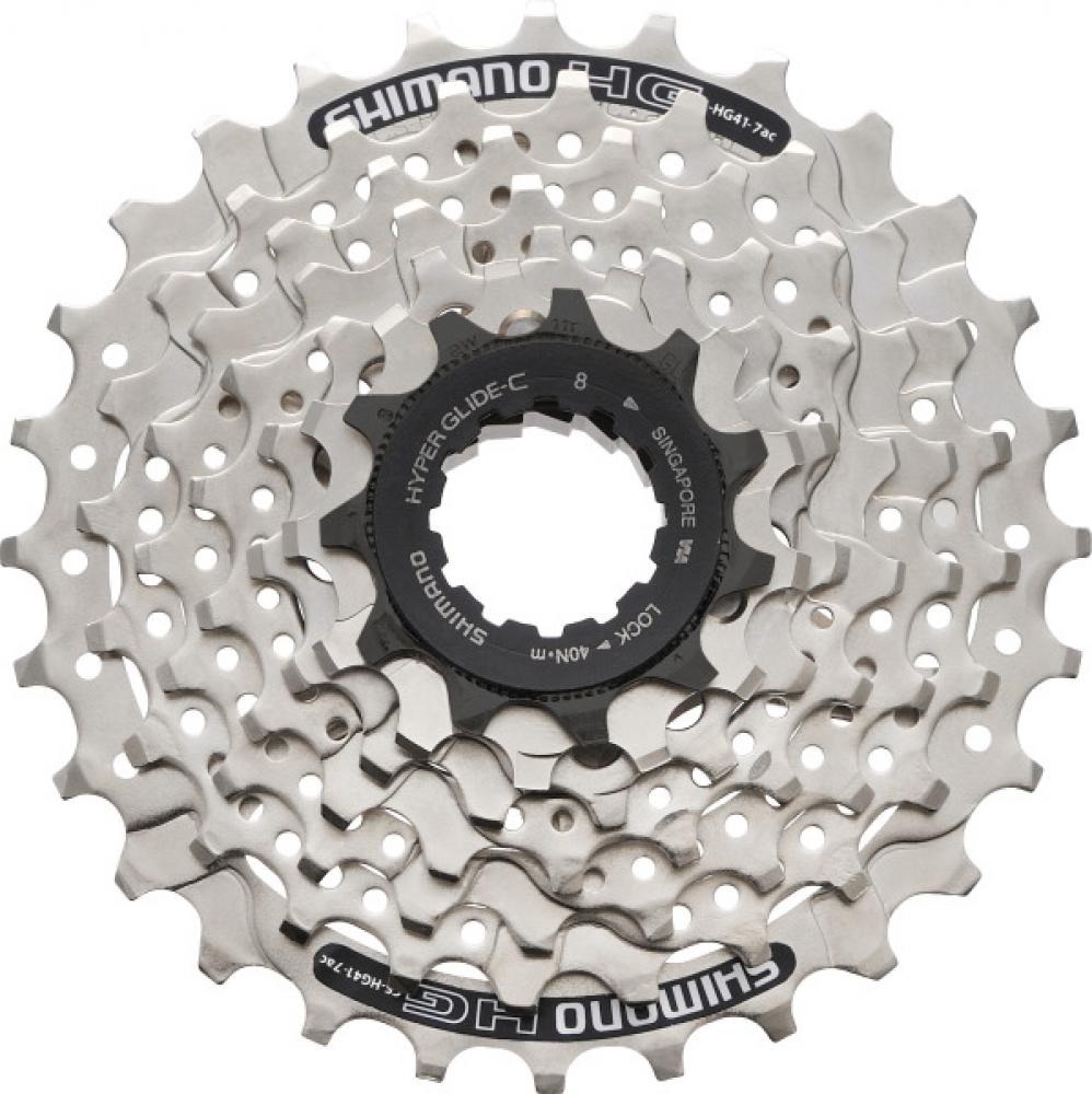 Shimano ACERA CS-HG41 7-fach Hyperglide-C Fahrradkassette, silber, für MTB und Rennrad.