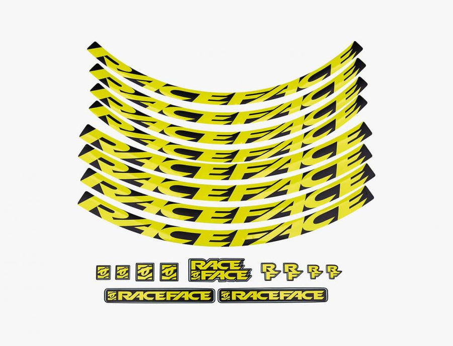 Race Face Laufrad Decal Set XL neon gelb - individuelles Upgrade für Dein Bike
