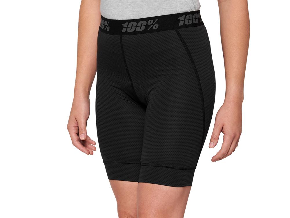 100% Ridecamp Women Short w/ Liner M black - komfortable MTB-Shorts für lange Trail-Touren