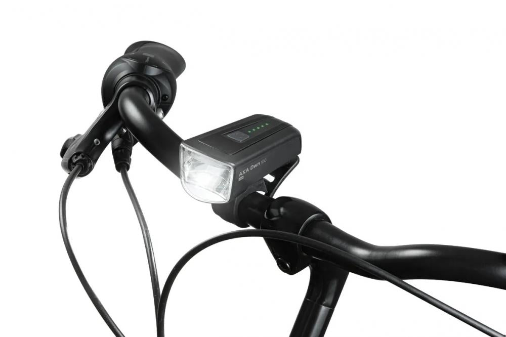 Axa DWN FRONT 100 Frontleuchte 100 Lux Schwarz - USB-C wiederaufladbar - Scheinwerfer