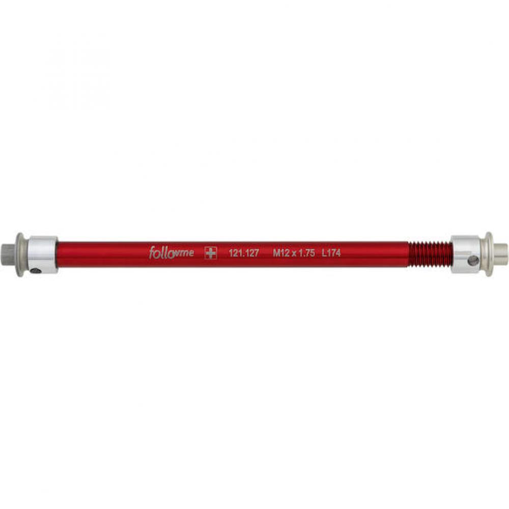 FollowMe Steckachse Zugrad 12 mm Aluminium M12x1,75x174 mm Rot - leichte Achse für FollowMe Tandem