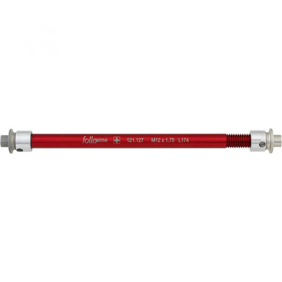 FollowMe Steckachse Zugrad 12 mm Aluminium M12x1,75x174 mm Rot - leichte Achse für FollowMe Tandem