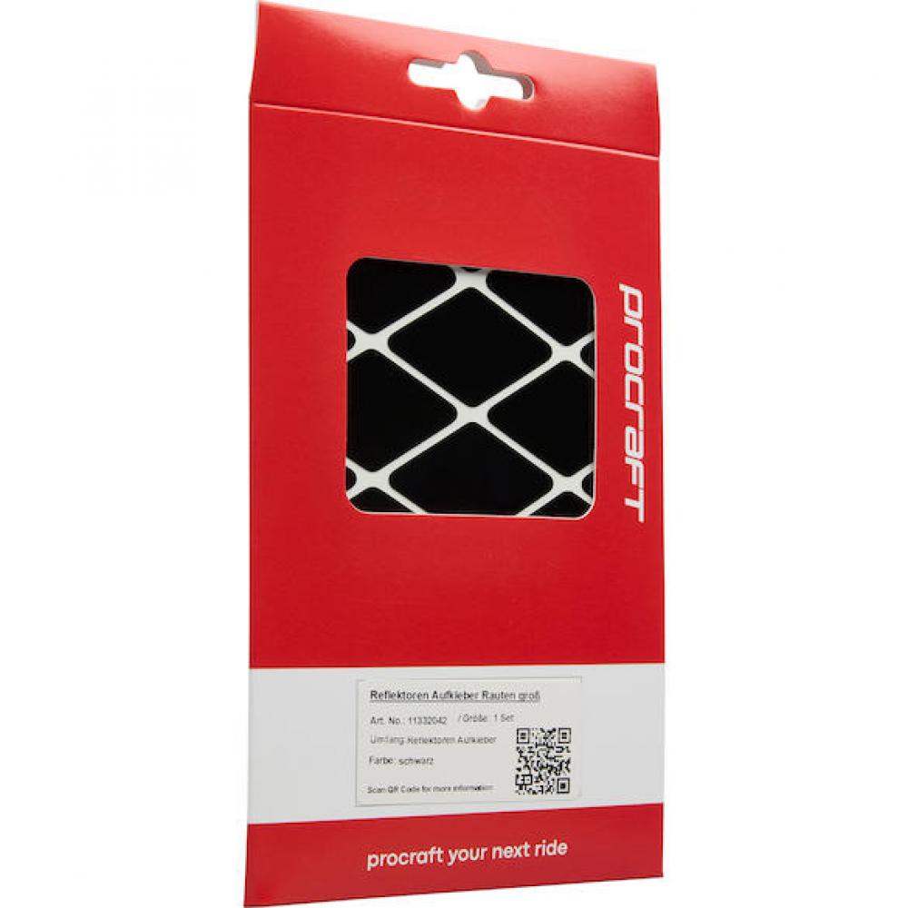 Procraft Reflektoren Sticker Set - Rauten Groß Schwarz - mehr Sichtbarkeit & Style