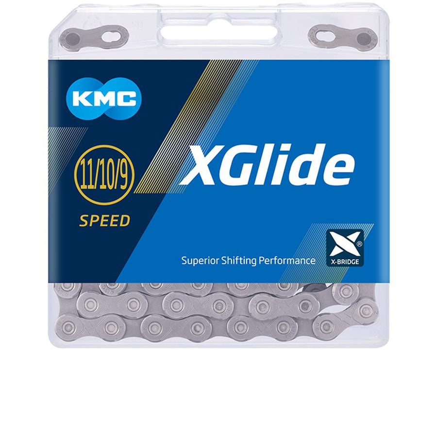 KMC X-Glide Cues Fahrradkette 9/10/11-fach 118 Glieder Grau für Shimano Präzision in der Originalverpackung.