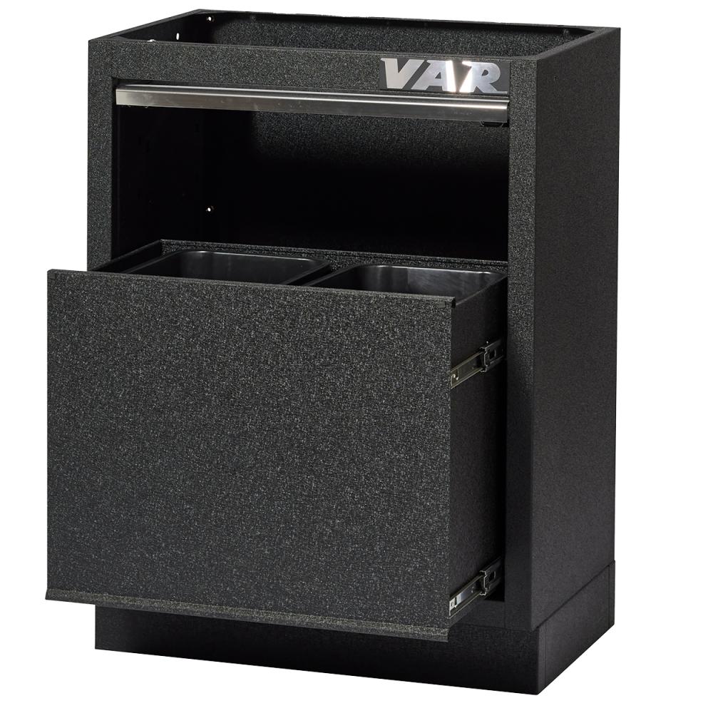 VAR Unterschrank Abfall MO-52613 Black Edition Black - modularer Werkstatt-Unterschrank