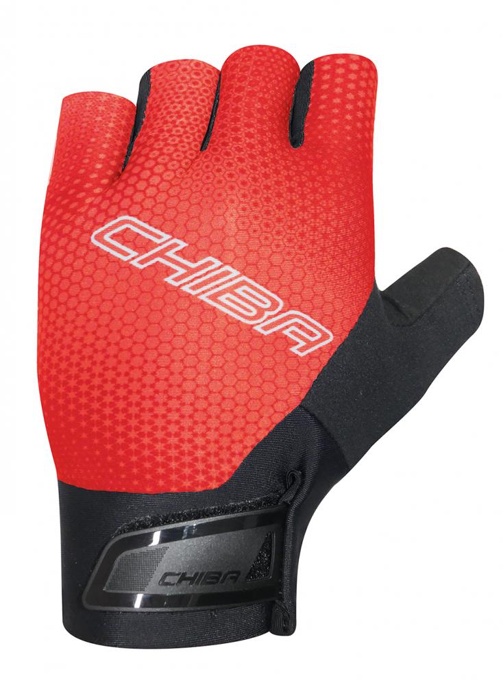 CHIBA Ergo Superlight - Radhandschuhe kurz, S, rot, ergonomische Gelpolsterung