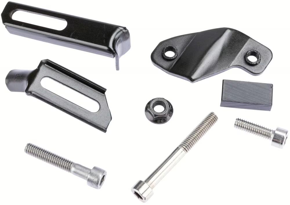PLETSCHER Hinterbauständer Multi Zoom silber - verstellbar 2628 Zoll, Aluminium-Druckguss pulverbeschichtet, Schiebe- und Gegenlaschenbefestigung, Kunststofffuß Zoom