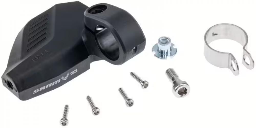SRAM Eagle 70 Transmission Gehäusedeckel und Montage-Kit in Schwarz und Silber für Fahrräder.