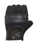 CHIBA Pure Nature - Radhandschuhe schwarz/schwarz, S, Retro-Leder, atmungsaktiv