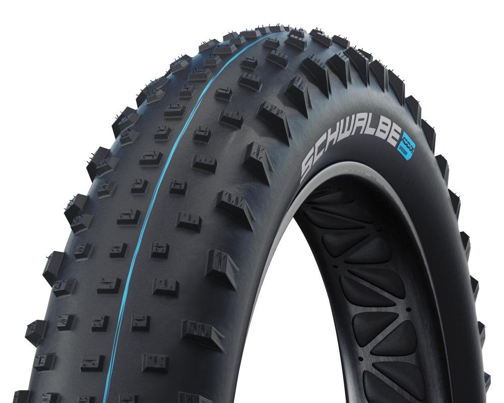 Schwalbe Jumbo Jim Fatbike Reifen 26x4.00 Super Ground mit ADDIX SpeedGrip und robustem Stollenprofil für unwegsames Gelände.