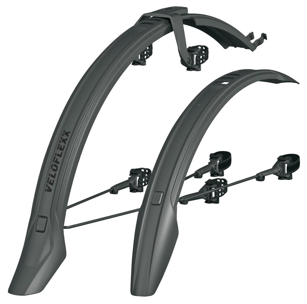 SKS VELOFLEXX 55 Schutzblechset für 26-28" Fahrräder, schlagfester Kunststoff, werkzeugfreie Montage, nur für Scheibenbremsen