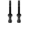 Zwei schwarze Schwalbe Tubeless Ventile 60mm für einfaches Aufpumpen von Fahrradreifen.